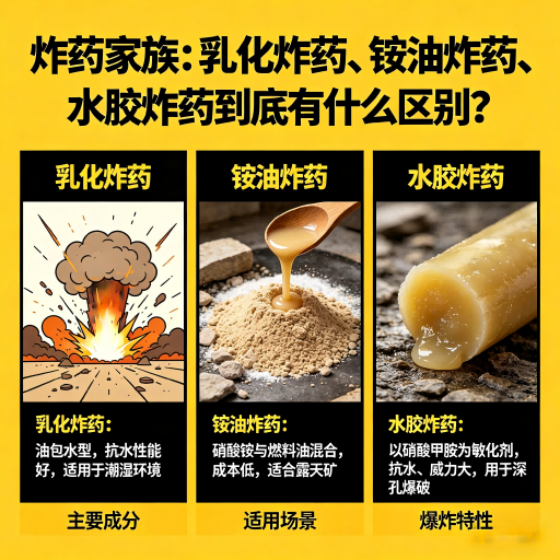 前海街道炸药家族：乳化炸药、铵油炸药、水胶炸药到底有什么区别？